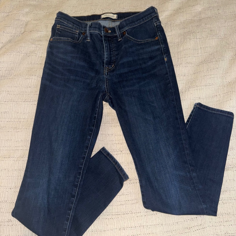 Madewell 9 High-Rise Skinny Jeans Dark Indigo Blue Denim Size 29